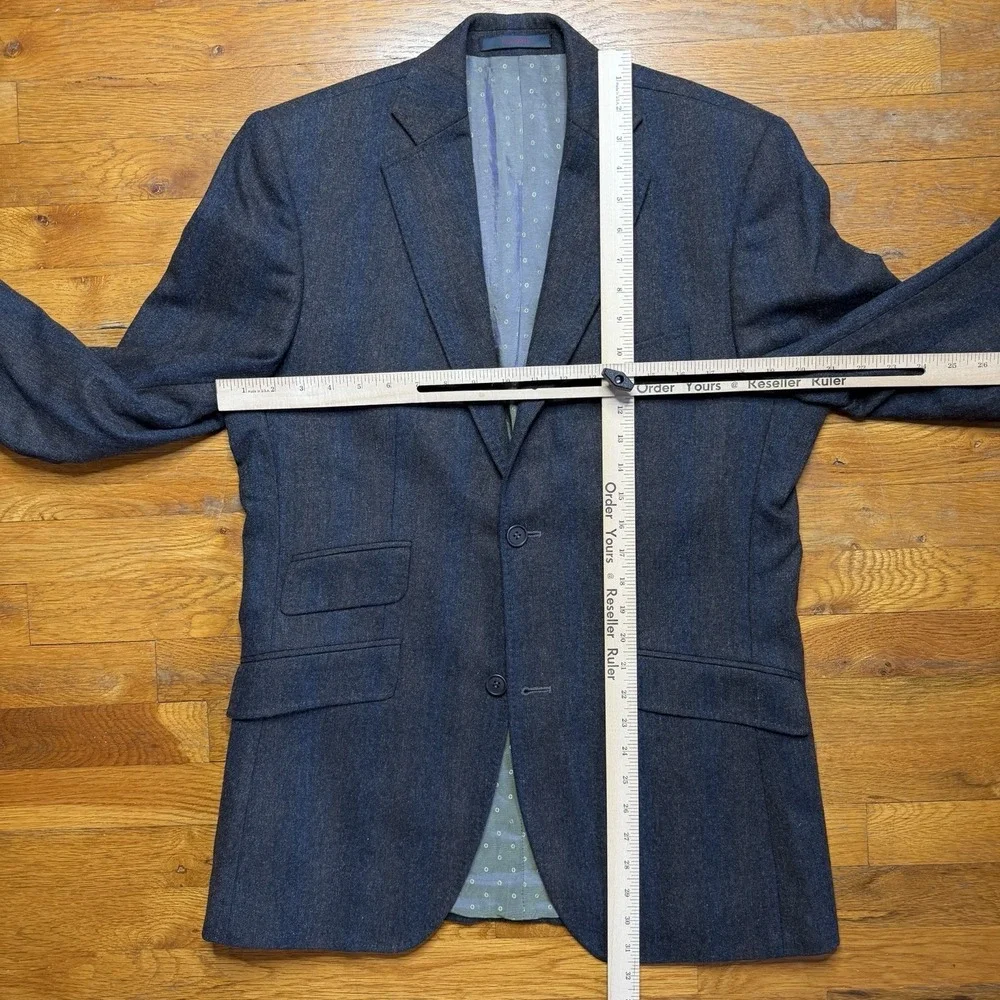 Ted Baker Endurance‎ Blazer Men 38R Wool Tweed Brown Ombré Striped Portugal